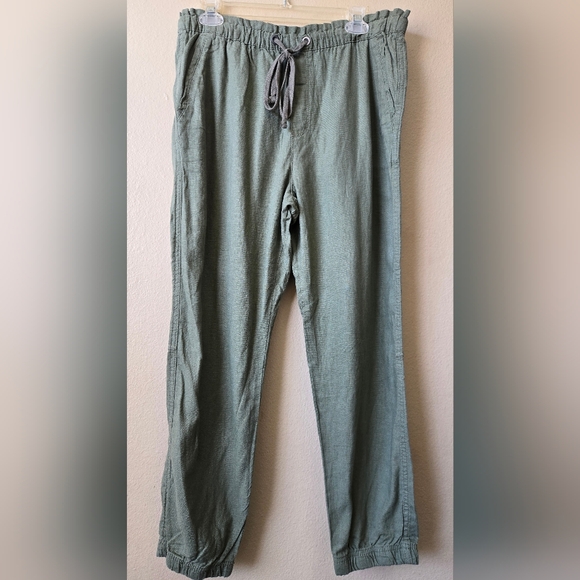 SOCIAL STANDARD by Sanctuary Linen  Solstice Pull On Jogger Pant Lichen Green XL - Picture 2 of 14